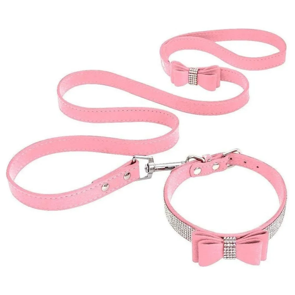 NEW Sparkling Bling Swarovski Crystal Rhinestone Pet Dog Collar & Leash …